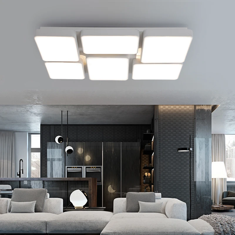 Современная минималистская атмосфера светодиодный потолочный светильник прямоугольные лампы для гостиной светодиодный светильник для спальни светильник для рабочего кабинета