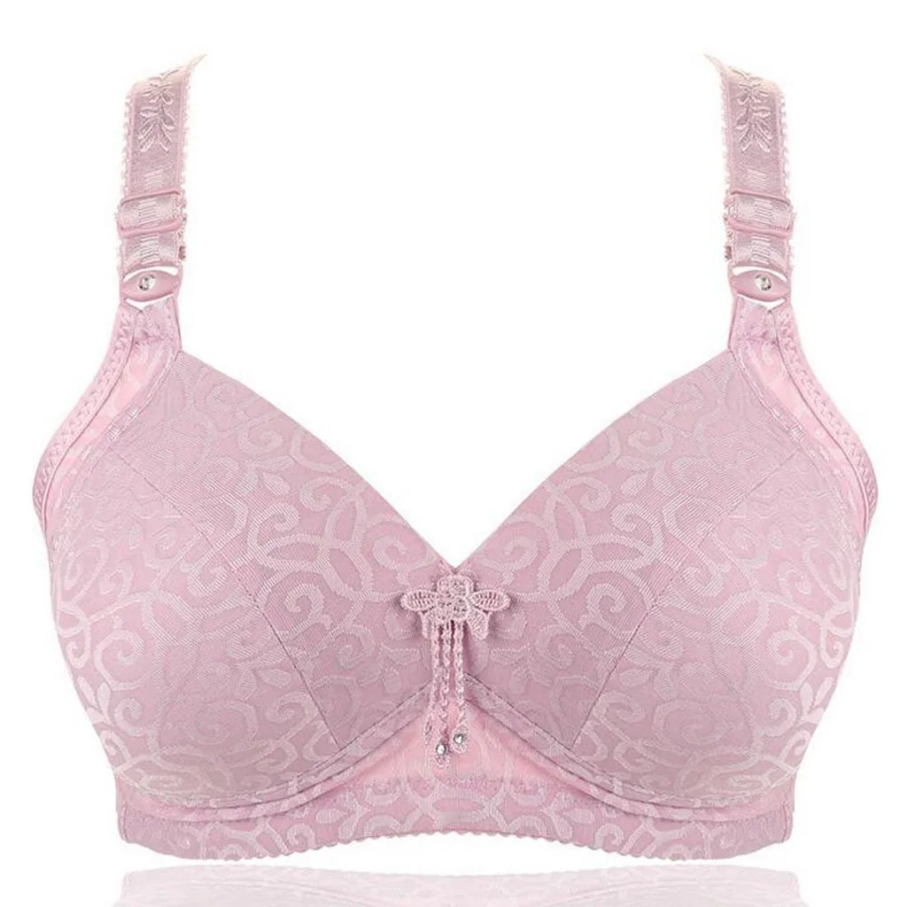 

Women brassiere Cotton plus size bra adjustable push up B C cup Underwear Gathered Wire Free Bra Lingerie Intimates