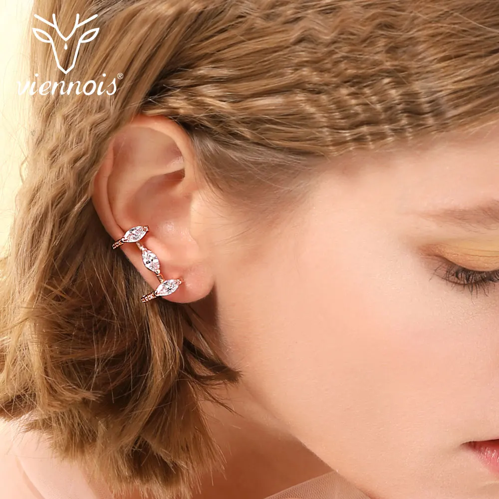 Viennois Stud Earring Rose Gold Color Geometric Women Earring Crystal Hyperbole Style Female Party Jewelry 2019