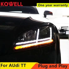 KOWELL автомобильный Стайлинг для Audi TT фара 2006- светодиодная фара для TT фара лампа с динамическим сигналом поворота