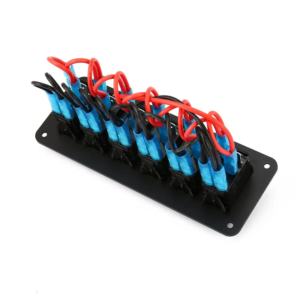 

12V/24V 6 Gang Rocker Switch for Car Marine Boat Circuit Breakers Overload Protected LED Light Rocker Switch Panel Circuit