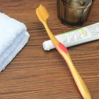 

Free shipping 1PCS Ultra Soft Toothbrush double Nano Brush Dental Oral Care Gold color prime Bristle Hot Sale deep clearing