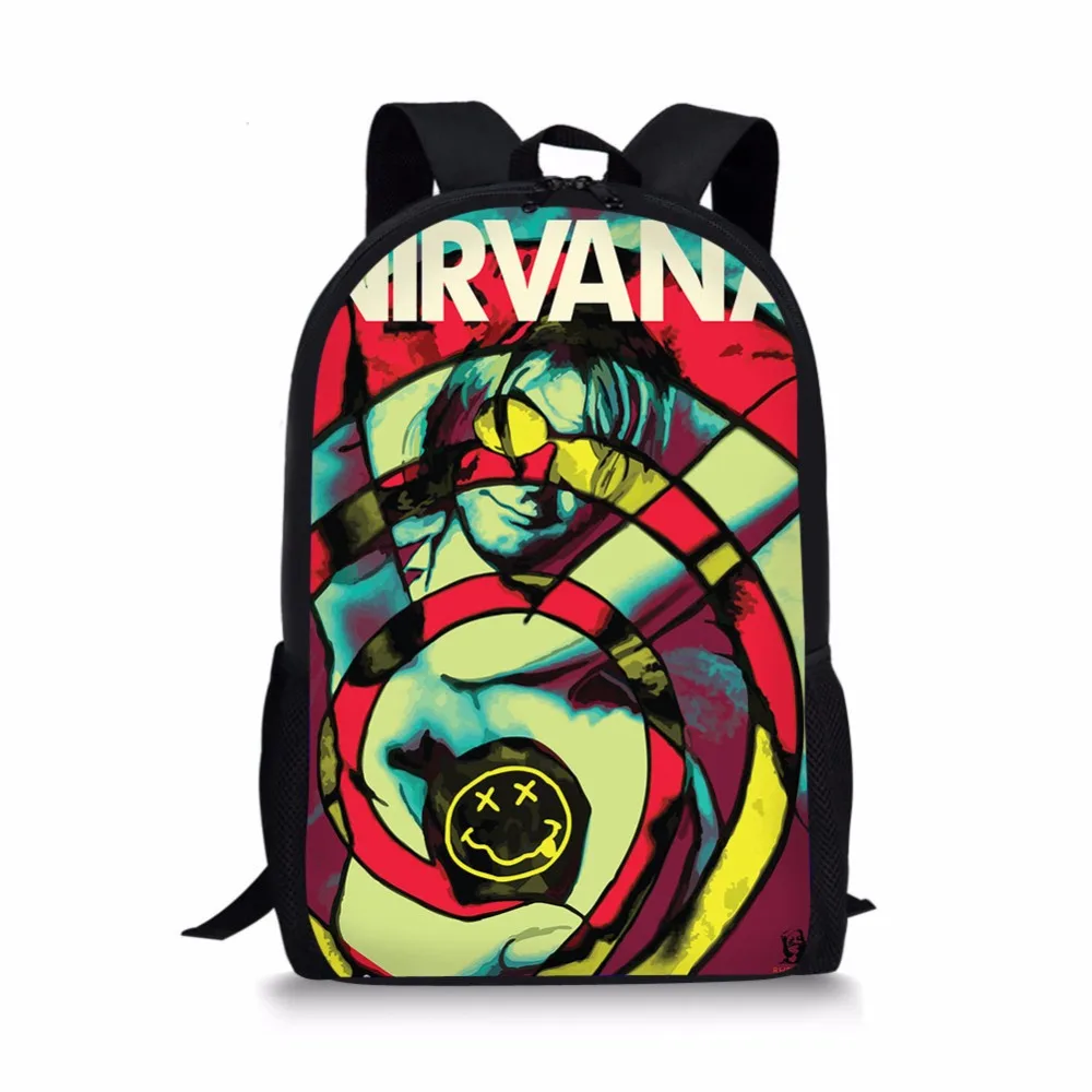 Nirvana Smiley Face Backpacks School bags teenager schoolbag satchel