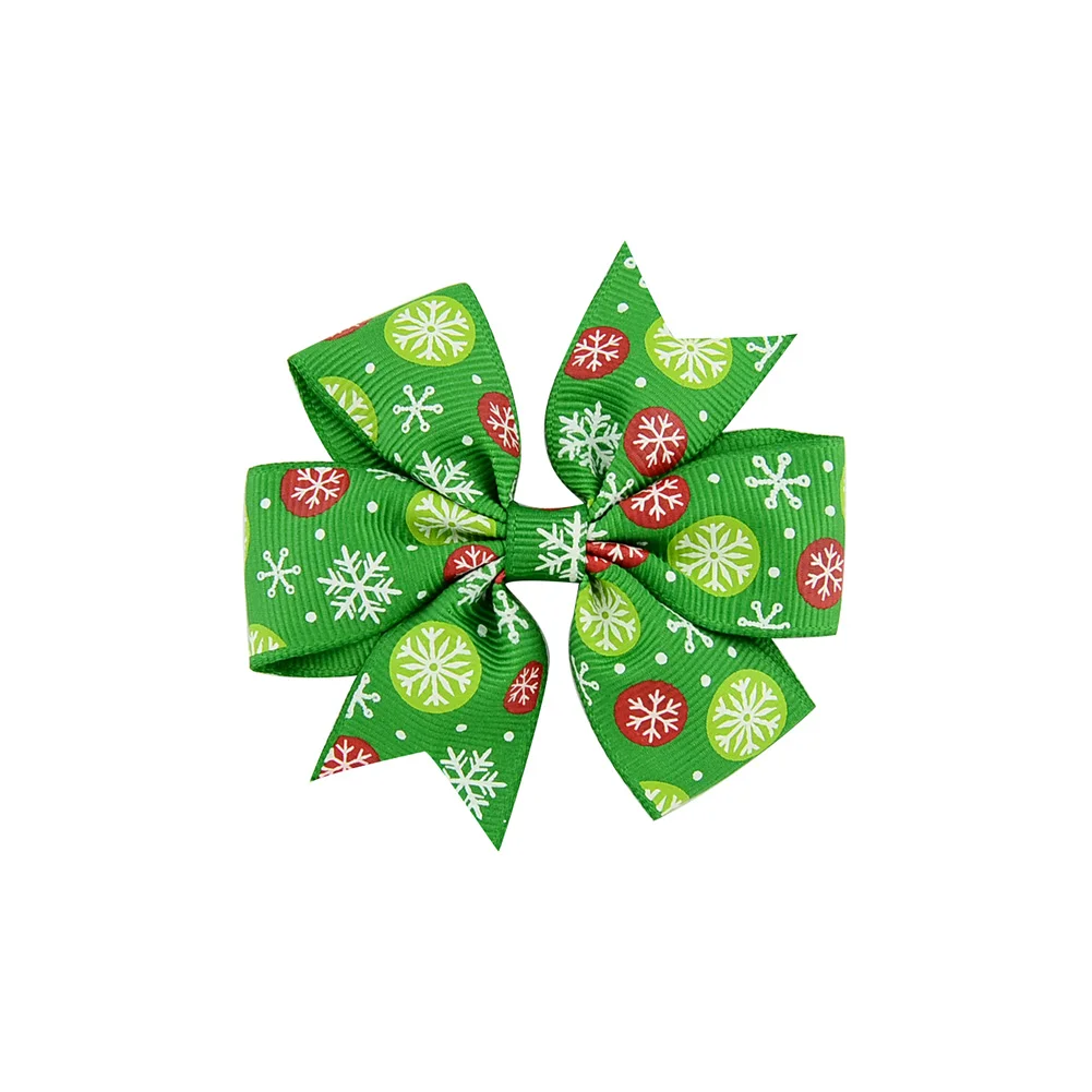 6 шт. бутик рождественские банты для ВОЛОС крокодил для новорожденных малышей в пар - Цвет: Green 2