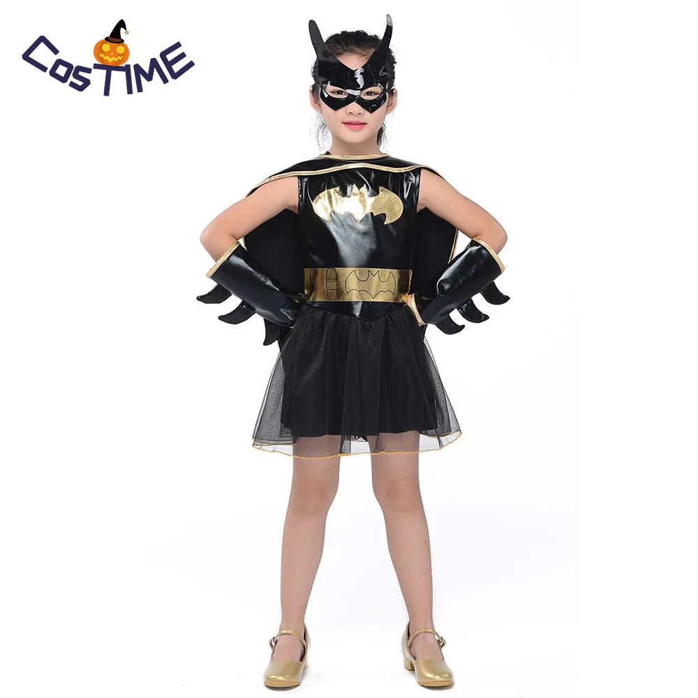 Kids Batgirl Tutu Costume Little Girls Batman Superhero Fancy Dress DC Comics Halloween Costumes fo