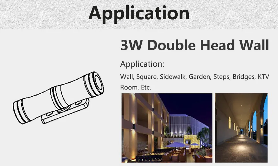 3W Double Head Wall Light 9.1