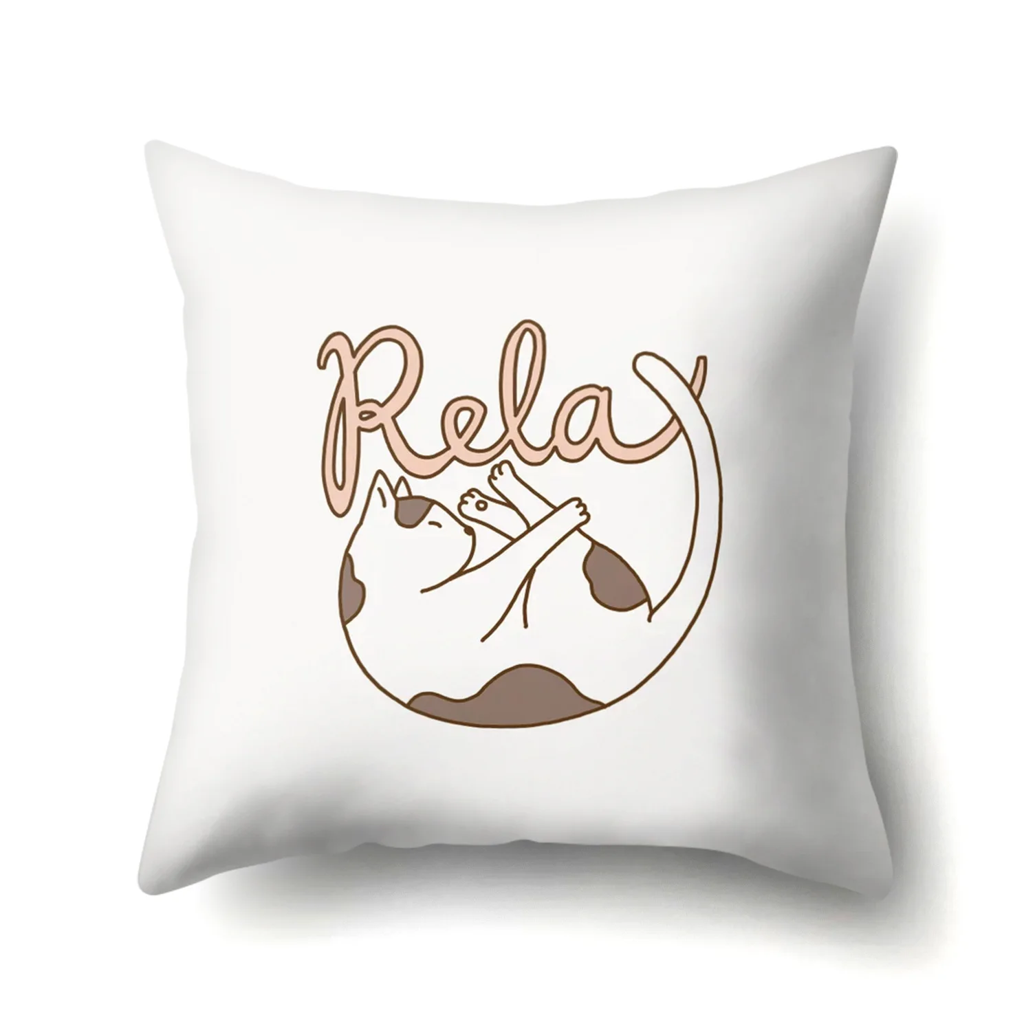 Creative Polyester Cushion Cover Cute Animal Decorative White Pillowcase for Living Room Sofa Bedroom Home Decor Lovely Covers
