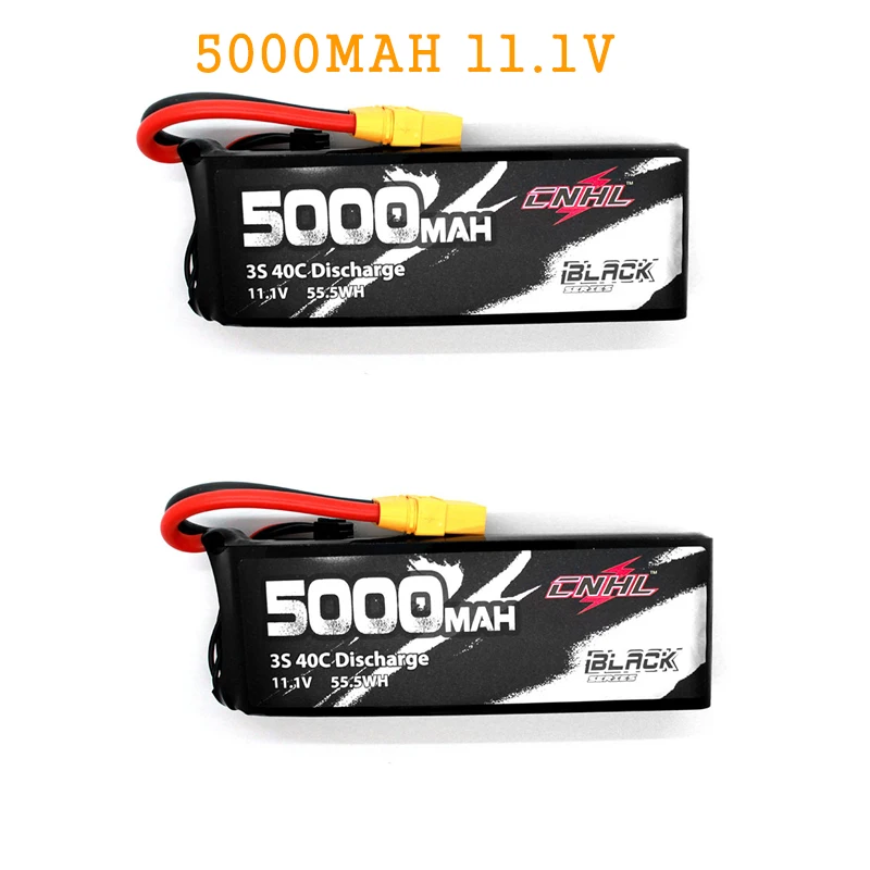 1/2/4 шт. CNHL черная серия 5000 мА/ч, 11,1 V/14,8 V 3S 4S 40C Lipo Батарея XT90 разъем для дрона с дистанционным управлением с видом от первого лица запасные Запчасти Радиоуправляемый квадрокоптер - Цвет: 2PCS 11.1V 3S