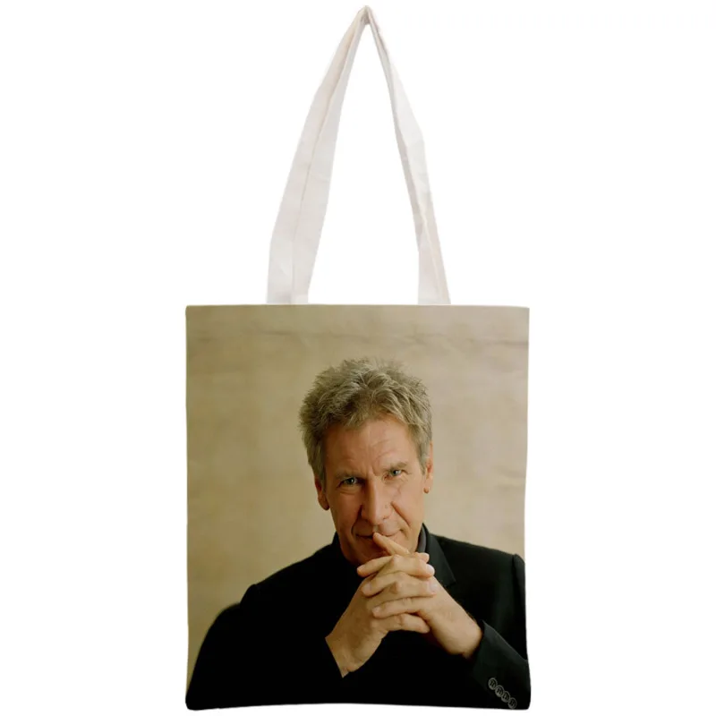 

Custom Harrison Ford Tote Bag Reusable Handbag Women Shoulder Foldable Canvas Shopping Bags Customize your image