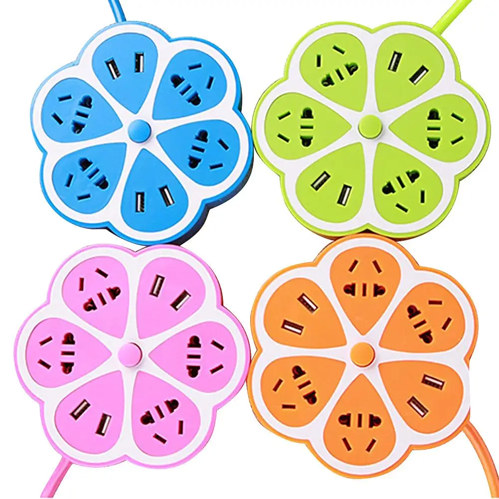 

Universal 4 USB Multifunctional Smart Charging Lemon Plug Socket with 1.8m Cable Good quality