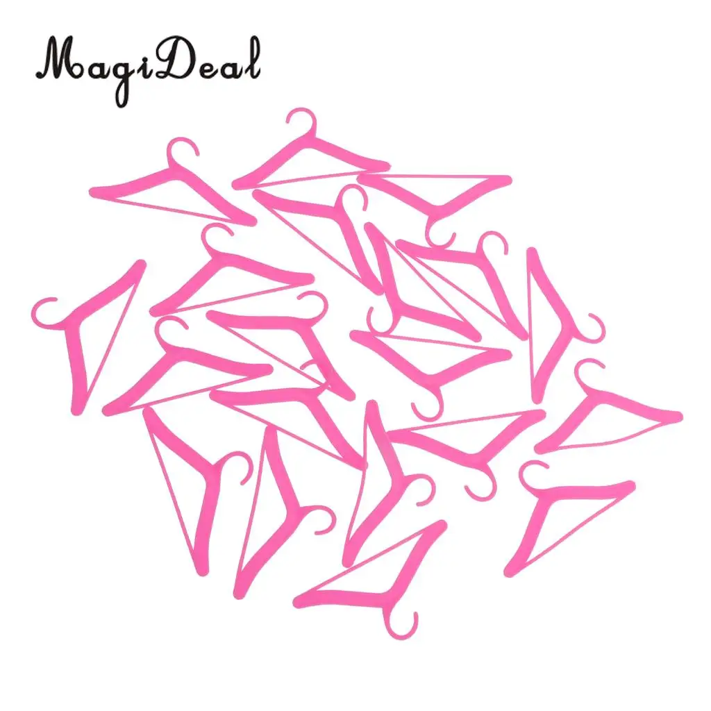 MagiDeal милые 20 шт./лот пластиковые 7 2 см кукольные вешалки для одежды подвесных