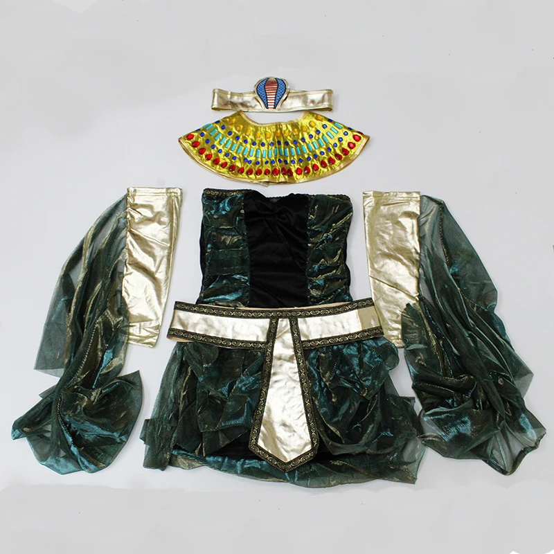 Cosplay&Ware [3]Deluxe Adult Egyptian Queen Costume Halloween Women Black Panther Okoye Cosplay Dress Role Play Fancy Cleopatra Clothing -Cosplay&Ware anime Shop