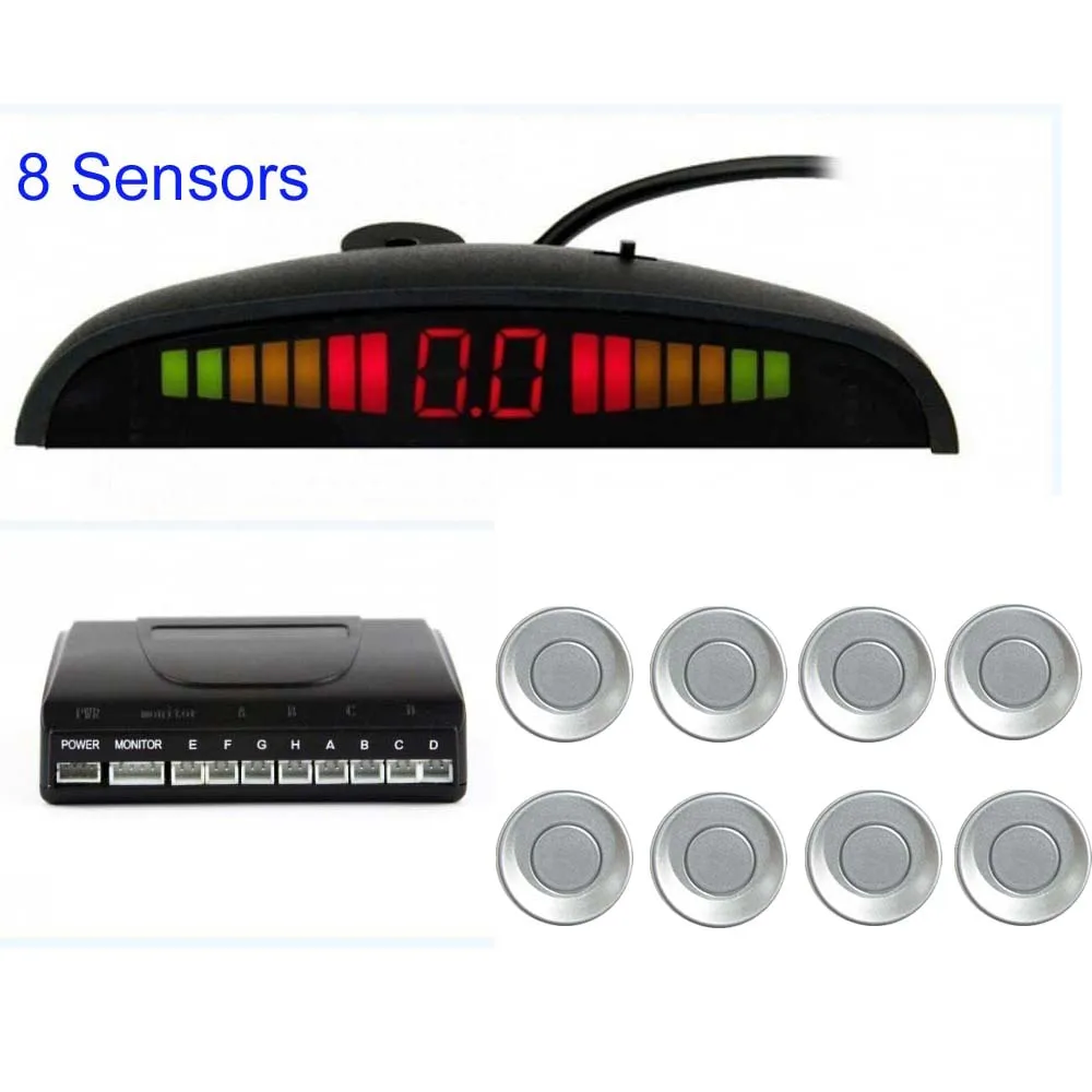Car Parking Assistant System with LED Display monitor 8 sensors car