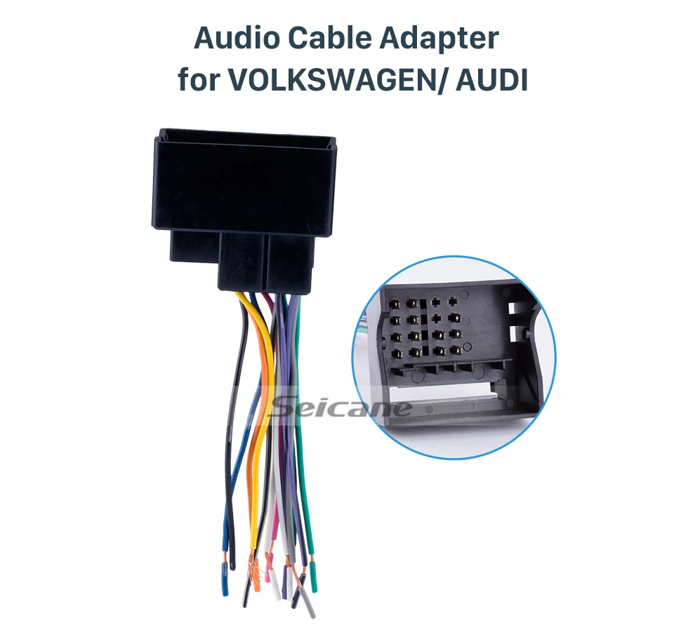 Audio Cable Adapter for VOLKSWAGEN/AUDI Audio Seilbahn Stereo Kabelbaum Stecker Adapter f&uuml;r VOLKSWAGEN / AUDI / PASSAT / Sagitar / S&uuml;&szlig;igkeiten / Magotan / BMW / FORD Focus / KIA Sportage / A4