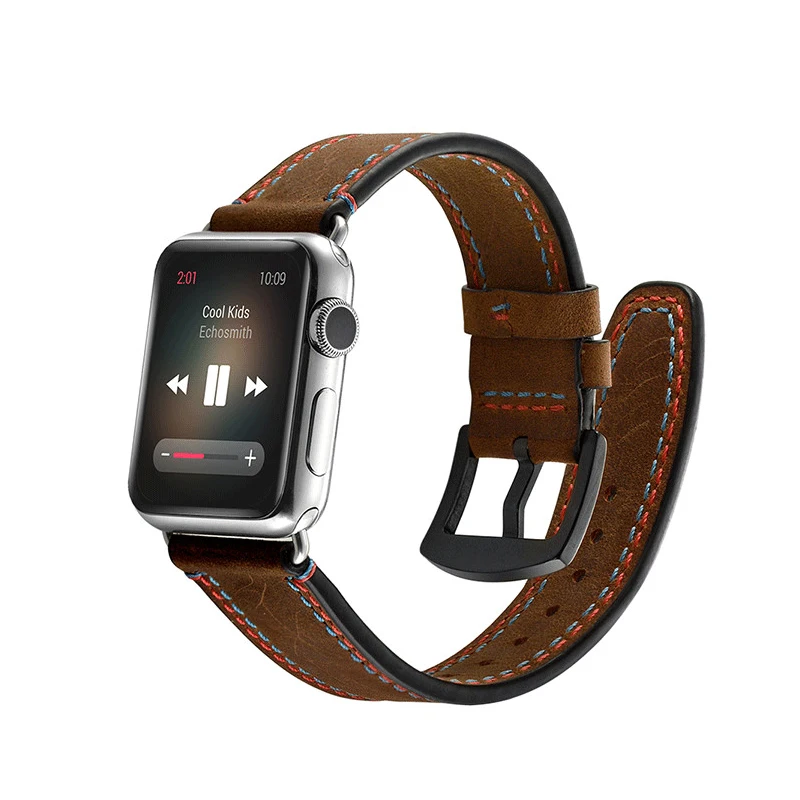 Для Apple Watch Series 4 ремешок для часов винтажная Натуральная кожа ремешок для часов для Apple Watch Series 1 2 3 запястье браслет Ремешки для наручных