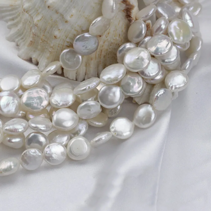 

Coin Cultured Freshwater Pearl Beads,Wholesale Jewelry, natural, white, 10mm, Hole:Approx 0.8mm, Sold Per Approx 15 Inch Strand