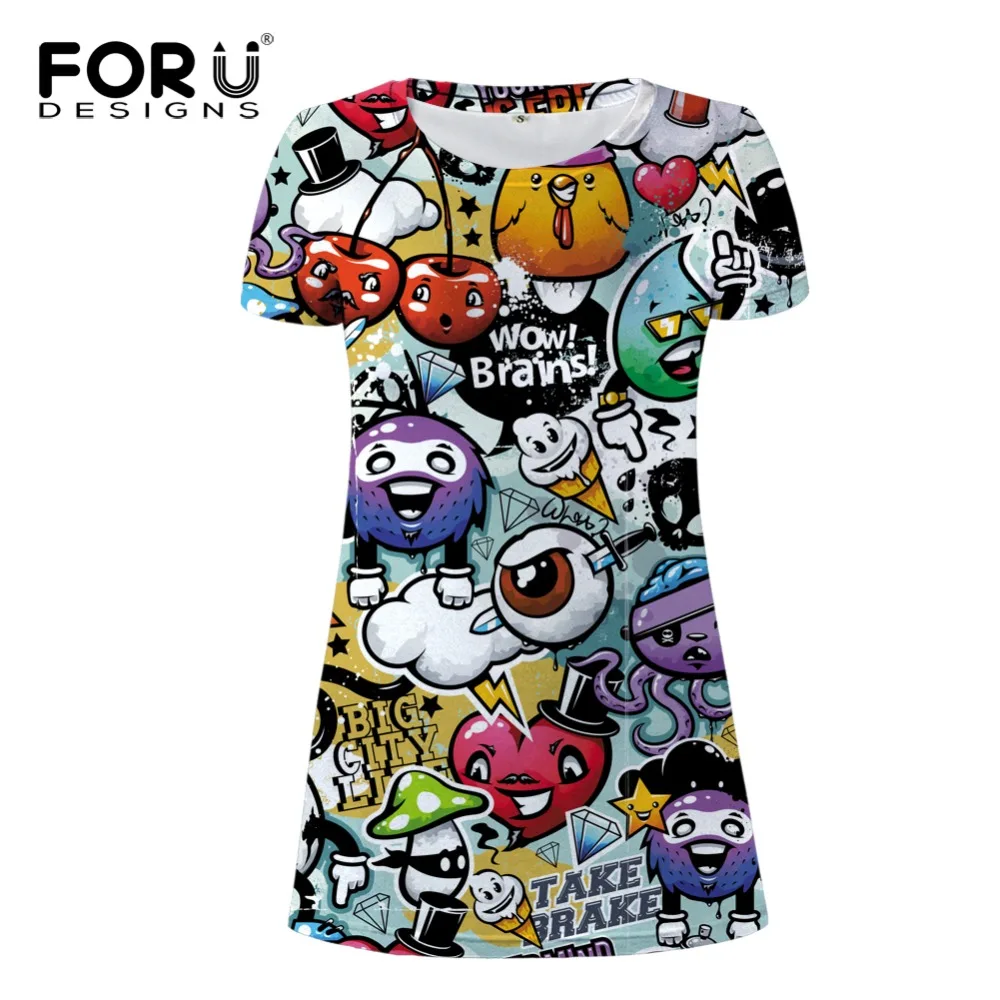 

FORUDESIGNS Fashion Women Dress 2017 Brand Girls Sexy Beach Short Dresses Summer Bodybuidling Casual Short Dress Robe Femme