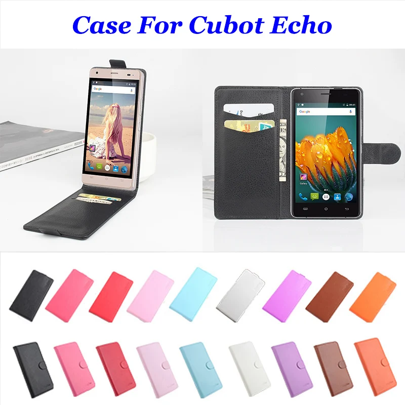 6.0" 9Color Litchi Leather High Quality For Cubot Echo Phone Case Flip