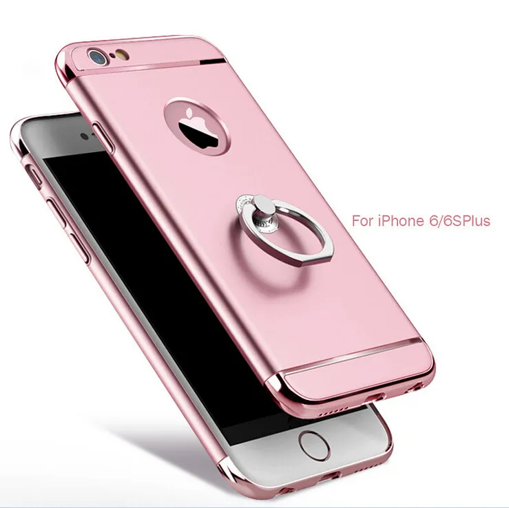 

Luxury New Style Cell Phone Case with Metal Ring Buckle Stand Holder Back Cover Shell for Apple iPhone 5s 5 se 6 6s 6Plus Case