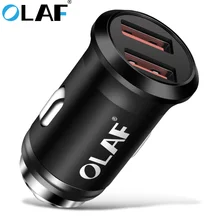 OLAF мини USB Автомобильное зарядное устройство для мобильного телефона планшет 2.4A быстрая зарядка автомобильное зарядное устройство двойной USB Автомобильное зарядное устройство адаптер в автомобиле