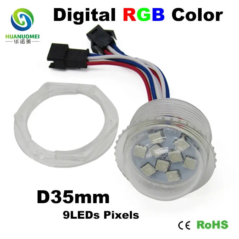 Адресный 35 мм 9 светодиодов s SMD 5050 водонепроницаемый rgb smd СВЕТОДИОДНЫЙ пиксельный