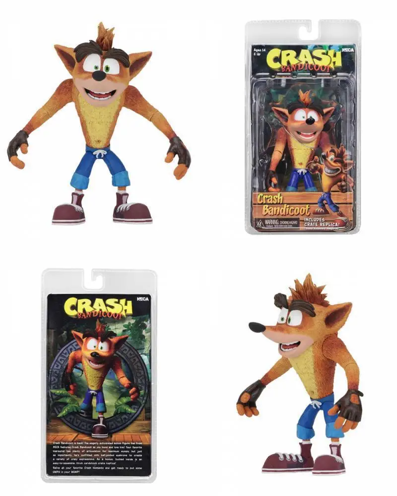 Оригинальный NECA Аниме Фигурка Jogo Crash Bandicoot 6 'ПВХ Pintado Estatua|Игровые фигурки и