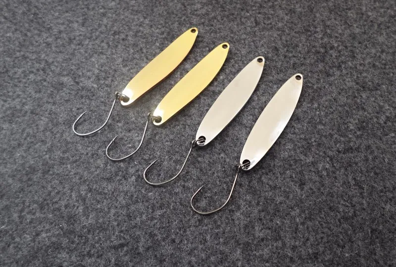 1Pcs Metal Spinner Spoon Fishing Lure Gold Silver Rotating Hard Baits For Trout Pike Peche Feather Treble Hook Tackle