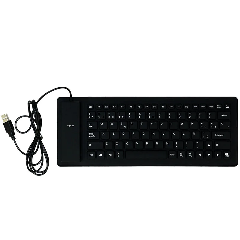 KPC1288_2_Spanish Language Silicone Soft Keyboard for ASUS  Lenovo  Acer  Gateway  HP PC  Laptop  Desktop computer