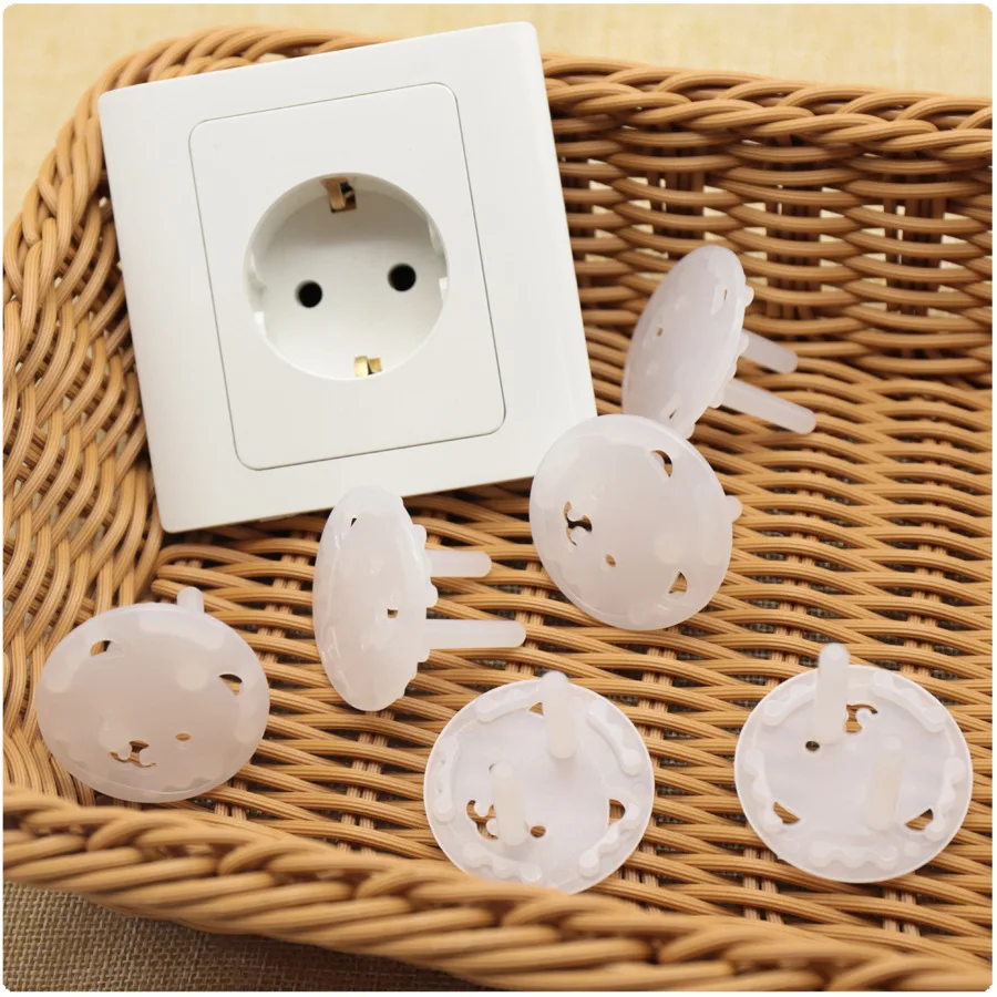 

10pcs Bear EU Power Socket Anti Electric Shock Plugs Protector Cover Electrical Outlet Protection From Children Baby Safety