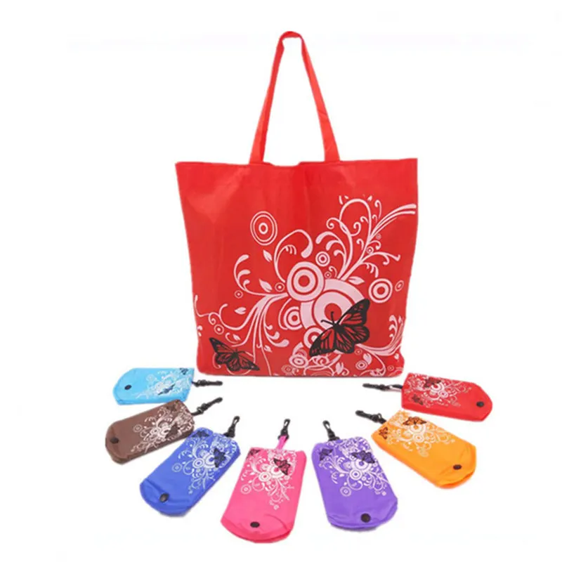 

1pcs folding shopping bag reusable waterproof oxford shoulder bag handbag high capacity green portable pocket