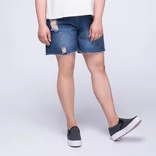 Широкие Женские джинсы с высокой талией, Свободные повседневные джинсовые летние шорты штаны с вышивкой, женские шорты с карманами, большие размеры