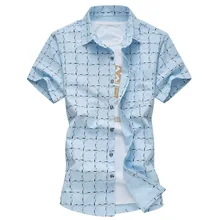 Новое поступление сезона модные повседневные Большие размеры клетчатые мужские рубашки с короткими рукавами M-6XL