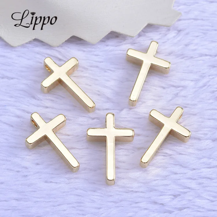

20pcs Cross Charms Gold Color Smooth Crosses beads Pendants For Necklace Diy Accessories To Make