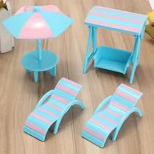 Прекрасный 4 шт./компл. кукольный дом мебель Пластик пляж сцены комплект миниатюрный DIY аксессуары игрушки для детей дети играют мебель