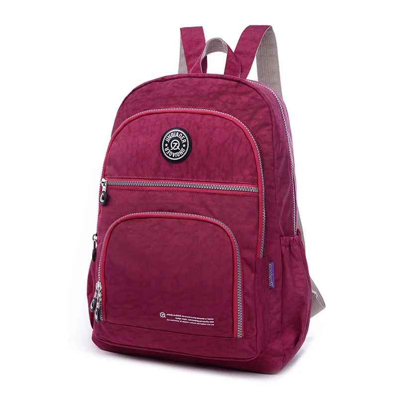 Nylon Waterproof Bag Women Backpack College High Middle School Bags For