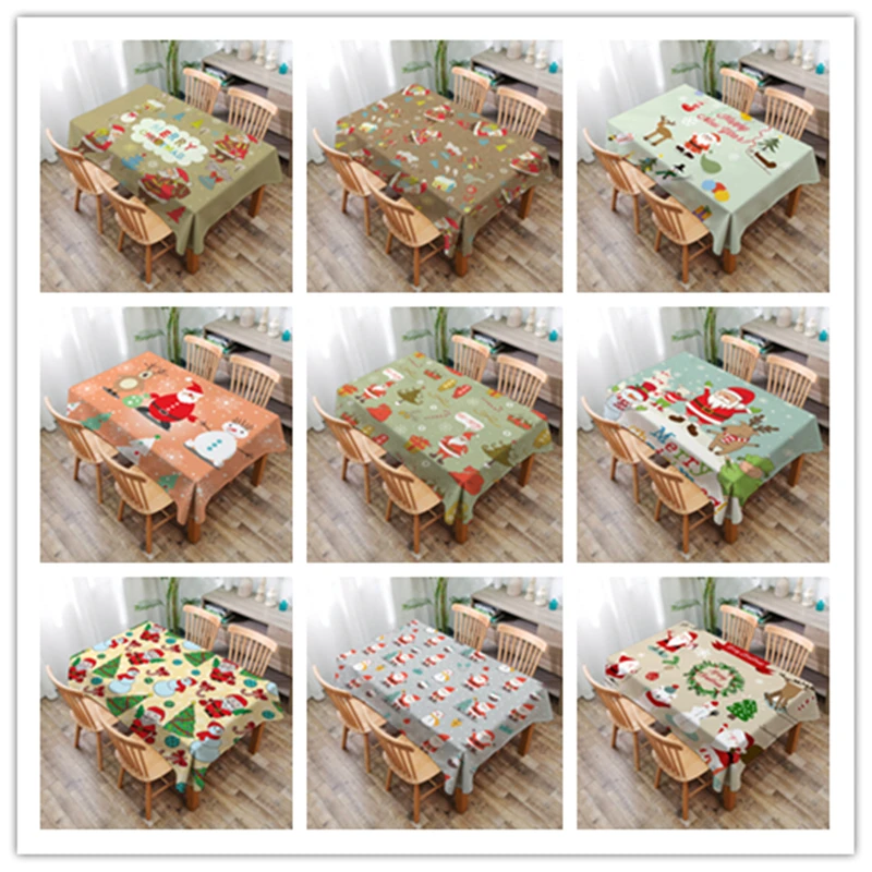 

Digital printing polyester waterproof Christmas tablecloth on the flower pattern optional, support to map custom