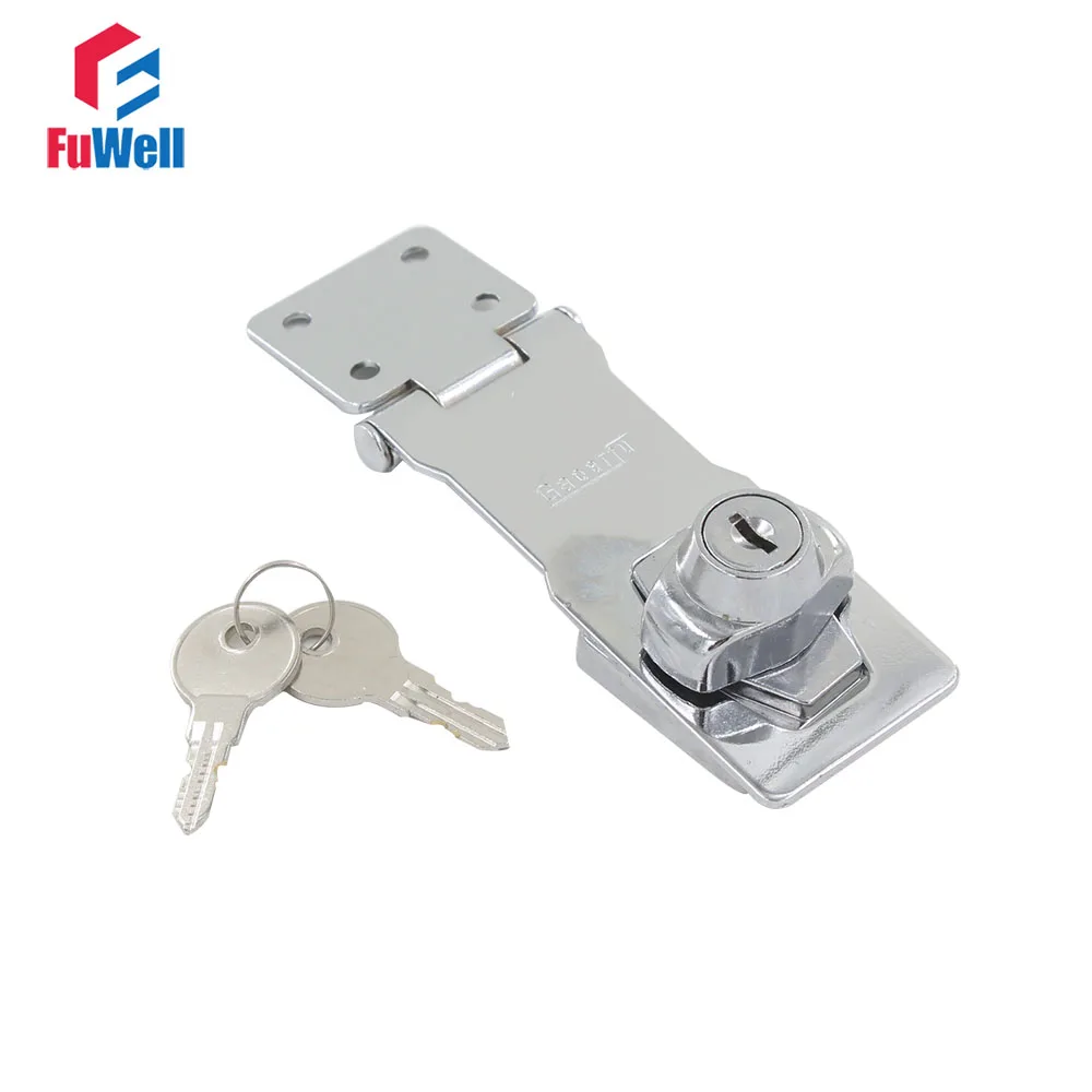 Twist Knob 4'' Locking Hasps Integrated Lock Chrome Plated Finish for