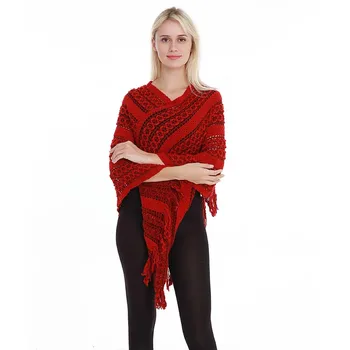 

spring thin Women 2020 Europe And America Popular Openwork Pattern Shawl Tassel Decorative Scarf Shawls Multi-Functional Tops