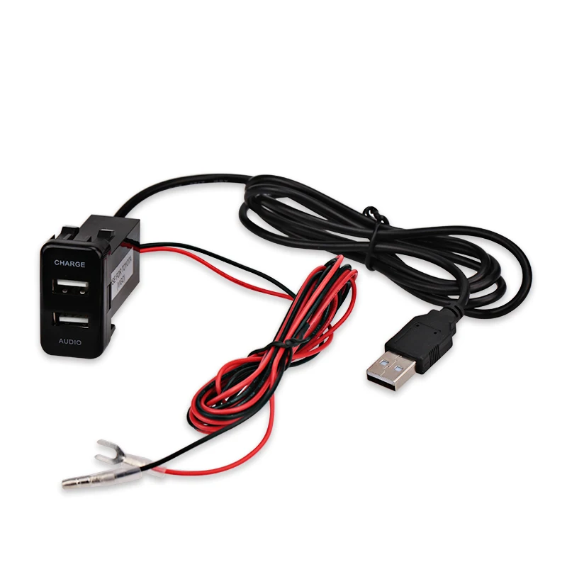 لتويوتا هايلكس فيجو منفذ usb واجهة لوحة usb 5 فولت 2.1a شاحن سيارة و usb مقبس إدخال الصوت الترفيه السيارات مقبس