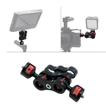 

TWISTER.CK Double Ballhead Articulating Magic Arm with 1/4" Thread Screw Monitor Mount for Camera Rig Cage Field Monitor