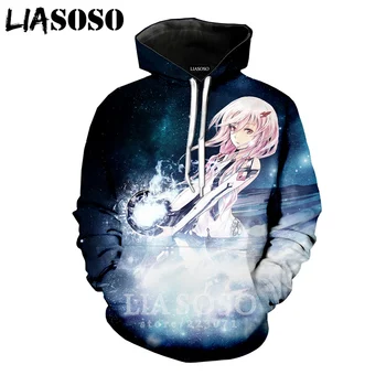 

LIASOSO 2019 Winter New Men Women Fashion Sweatshirt 3D Print Anime Guilty Crown Hoodie Long Sleeve Brand Top Pullover B182-18