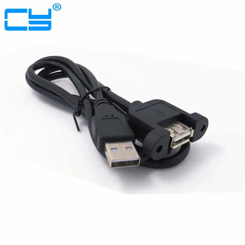 

1m/3ft USB 2.0 A Female Panel Mount to USB A Male Angle Plug Extension Cable
