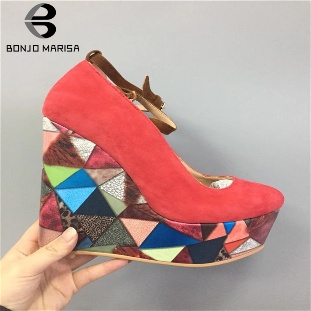 

BONJOMARISA Brand Design Big Size 47 Sexy Platform Women Wedges Shoes Pumps Women Sexy Summer Party High Heels Shoes Woman