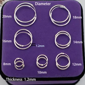 Hoop-Earrings Jewelry 925-Sterling-Silver Small Women Round for Ear-Bone-Buckle Circle Hoop-Earrings Jewelry 925-Sterling-Silver Small Women Round for Ear-Bone-Buckle Circle