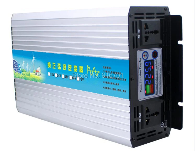 

Digital display inverter 3KW dc 60v to ac 220V 230v 240v 50HZ pure sine wave power inverter 3000w peak power 6000W