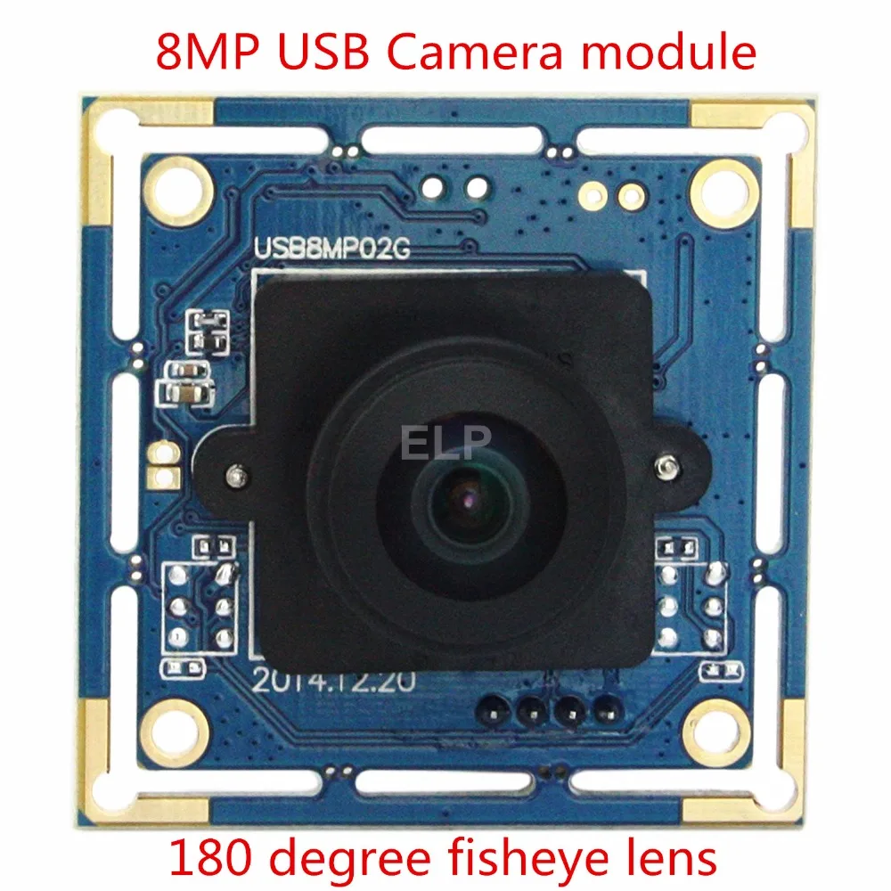 

ELP 180 degree fisheye lens 8MP 3264X2448 4K Industrial Camera with Sony IMX179 Sensor