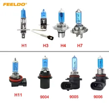 FEELDO 1Pc White H1 H3 H4 H7 H11 9004 9005 9006 9007 Car Fog Lights Halogen Bulb Headlights Lamp
