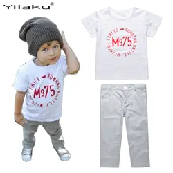 Yilaku Комплекты одежды для мальчиков Дети Комплекты одежды для мальчиков принт с цифрами для мальчиков футболка + брюки для мальчиков