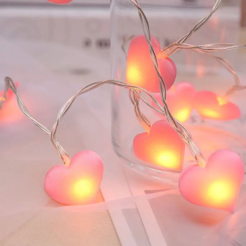 

3M 20LED Heart-shaped Lamp String Romantic Love Valentine's Day Gift Room Decoration Children's Room Decorative Lamp Lighting