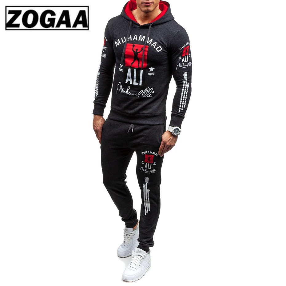 Brand 2 Pieces Top and Pant Spring Thin Set Men Track Suits Leisure Sportswear Man Solid Tracksuits Striped Tracksuit ZOGAA
